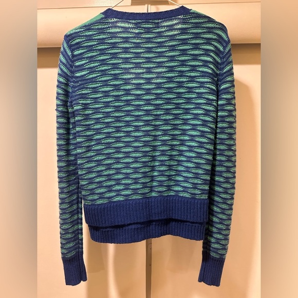 YOON Anthropologie S Lightweight Wool Cashmere Colorblock 1/2 Zip Cardi V Neck - Picture 6 of 12